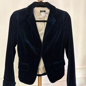 J. Crew Women's Deep Blue Velvet Blazer